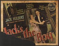 1s182 JACK'S THE BOY 1/2sh '33 Jack Hulbert solves a crime & sends his love rival to prison!