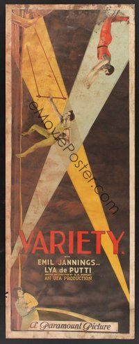 1s174 VARIETY insert '25 E.A. Dupont's classic tale of obsession & betrayal, great acrobat art!