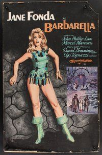 1s001 BARBARELLA local theater 28x44 painting '68 great full-length art of sexy Jane Fonda!