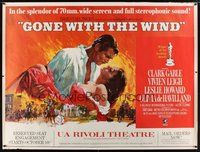 1s287 GONE WITH THE WIND subway poster R68 Terpning art of Gable & Vivien Leigh, all-time classic!