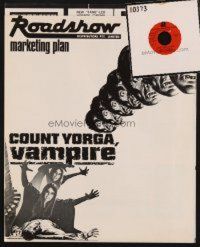 1t018 LOT OF 2 AUSTRALIAN COUNT YORGA, VAMPIRE ITEMS '70 pressbook & radio ad record!