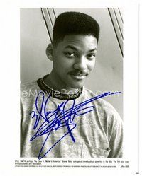 1t312 WILL SMITH signed 8x10 REPRO still '90s super young head & shoulders portrait of the star!