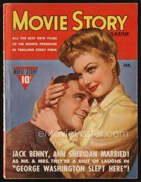 1t187 MOVIE STORY magazine January 1943 great romantic portrait of Ann Sheridan & Jack Benny!