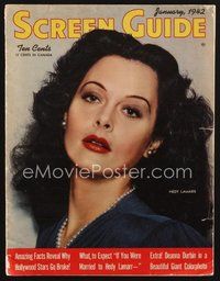 1t192 SCREEN GUIDE magazine January 1942, what to expect if you were married to Hedy Lamarr!