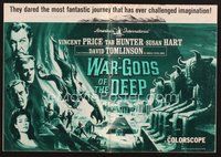 1t157 WAR-GODS OF THE DEEP pressbook '65 Vincent Price, Jacques Tourneur underwater sci-fi!