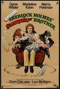 1w018 ADVENTURE OF SHERLOCK HOLMES' SMARTER BROTHER 1sh '75 art of Wilder, Kahn & Feldman by Alvin!