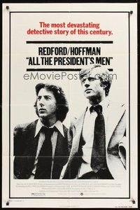 1w029 ALL THE PRESIDENT'S MEN 1sh '76 Dustin Hoffman & Robert Redford as Woodward & Bernstein!