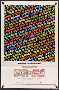 1w118 BOB & CAROL & TED & ALICE 1sh '69 Natalie Wood, Elliott Gould, Dyan Cannon, Robert Culp