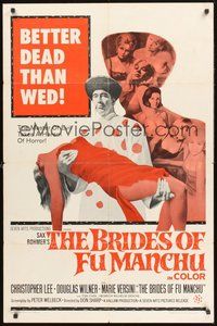 1w137 BRIDES OF FU MANCHU 1sh '66 Asian villain Christopher Lee, Better dead than wed!