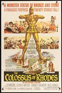 1w191 COLOSSUS OF RHODES 1sh '61 Sergio Leone's Il colosso di Rodi, mythological Greek giant!