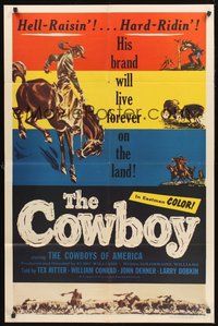 1w200 COWBOY 1sh '54 William Conrad is a hell-raisin' & hard ridin' cowboy!