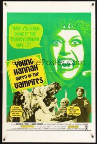 1w210 CRYPT OF THE LIVING DEAD 1sh '73 Young Hannah Queen of the Vampires, the Transylvanian way!