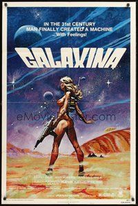 1w340 GALAXINA style A 1sh '80 great sci-fi art of sexy Dorothy Stratten by Robert Tanenbaum!