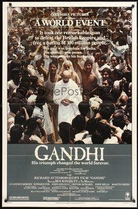 1w345 GANDHI 1sh '82 Ben Kingsley as The Mahatma, directed by Richard Attenborough!