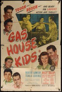 1w346 GAS HOUSE KIDS 1sh '46 Robert Lowery, Teala Loring, Billy Halop, Alfalfa!