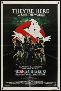 1w351 GHOSTBUSTERS int'l 1sh '84 Bill Murray, Aykroyd & Harold Ramis are here to save the world!