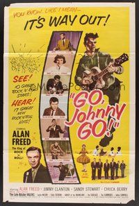 1w360 GO JOHNNY GO 1sh '59 Chuck Berry, Alan Freed, you know, like I mean - it's way out!