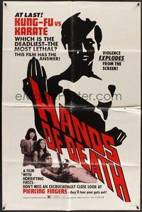 1w381 HANDS OF DEATH 1sh '70s kung fu violence explodes from the screen!