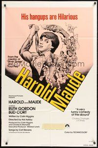 1w386 HAROLD & MAUDE 1sh R79 Ruth Gordon, Bud Cort is equipped to deal w/life!