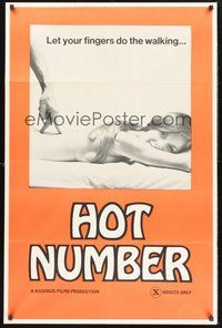 1w422 HOT NUMBER 1sh 1970s AT&T slogan parody showing fingers 'walking' on a naked woman!