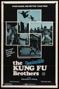 1w457 INVINCIBLE KUNG-FU BROTHERS 1sh '76 Cheh Chang, four hands are better than two!