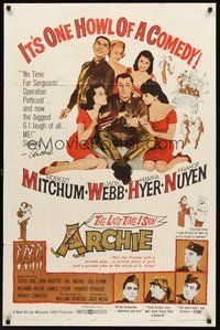 1w499 LAST TIME I SAW ARCHIE 1sh '61 Robert Mitchum surrounded by sexy girls, Jack Webb!