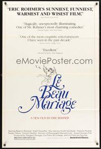 1w502 LE BEAU MARIAGE 1sh '82 Eric Rohmer directed, Beatrice Romand, Andre Dussollier!