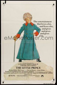 1w520 LITTLE PRINCE 1sh '74 Richard Amsel art of classic Antoine de Saint-Exupery character!