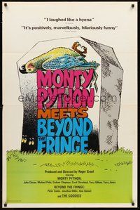1w627 MONTY PYTHON MEETS BEYOND THE FRINGE 1sh '76 Pleasure at Her Majesty's, wacky art!