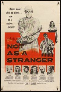 1w661 NOT AS A STRANGER 1sh '55 doctor Robert Mitchum, Olivia De Havilland, Frank Sinatra!