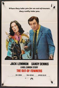 1w679 OUT-OF-TOWNERS 1sh '70 Jack Lemmon, Sandy Dennis, written by Neil Simon!