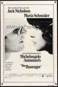 1w683 PASSENGER 1sh '75 Michelangelo Antonioni, c/u of Jack Nicholson & Maria Schneider!