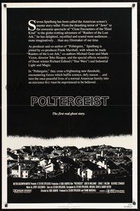 1w703 POLTERGEIST int'l 1sh '82 Tobe Hooper, Steven Spielberg, creepy image of suburbs!