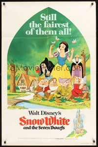 1w807 SNOW WHITE & THE SEVEN DWARFS 1sh R75 Walt Disney animated cartoon fantasy classic!
