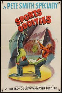 1w814 SPORTS ODDITIES 1sh '49 Pete Smith Specialty, stone litho art of bizarre acrobats!
