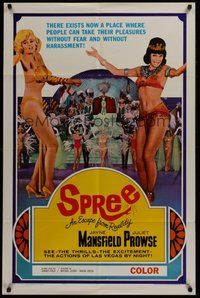1w815 SPREE style C 1sh '67 sexy dancers Jayne Mansfield & Juliet Prowse in Las Vegas!