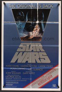 1w823 STAR WARS 1sh R82 George Lucas classic sci-fi epic, great art by Tom Jung!