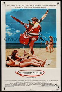 1w834 SUMMER RENTAL 1sh '85 directed by Carl Reiner, wacky John Candy takes the family on vacation!