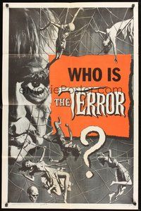 1w861 TERROR style B teaser 1sh '63 art of Boris Karloff & girls in web by Reynold Brown!