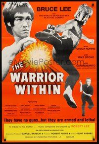1w951 WARRIOR WITHIN arthouse 1sh '76 action images of Chuck Norris & Bruce Lee!