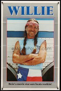 1w974 WILLIE concert poster '80 country western music, great image of smiling Willie Nelson!