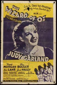 1w980 WIZARD OF OZ 1sh R55 Victor Fleming, Judy Garland all-time classic!