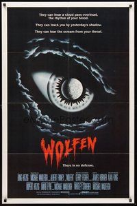 1w982 WOLFEN int'l 1sh '81 really cool horror art of moon & clouds as eye, There is no defense!