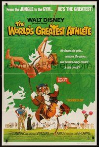 1w985 WORLD'S GREATEST ATHLETE 1sh '73 Walt Disney, Jan-Michael Vincent goes from jungle to gym!