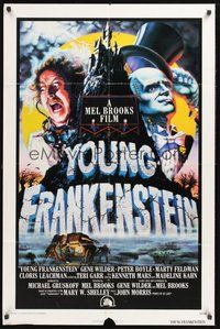 1w991 YOUNG FRANKENSTEIN int'l 1sh '74 Mel Brooks, art of Gene Wilder, Peter Boyle & Marty Feldman!