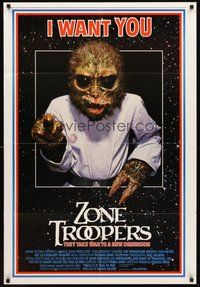 1w998 ZONE TROOPERS 1sh '85 Uncle Sam-like alien, parody of James Montgomery Flagg's I Want You!