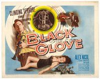 1x079 BLACK GLOVE TC '54 really cool pointing gun, Alex Nicol w/trumpet & sexy full-length girl!
