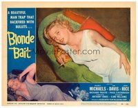1x380 BLONDE BAIT LC #1 '56 full-length sexy smoking bad girl Beverly Michaels is a man trap!