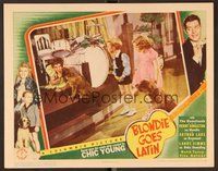 1x383 BLONDIE GOES LATIN LC '41 kids & dogs find Arthur Lake in drag hiding behind drums!