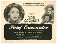 1x086 BRIEF ENCOUNTER TC 1946 David Lean & Noel Coward classic, Trevor Howard, Celia Johnson!